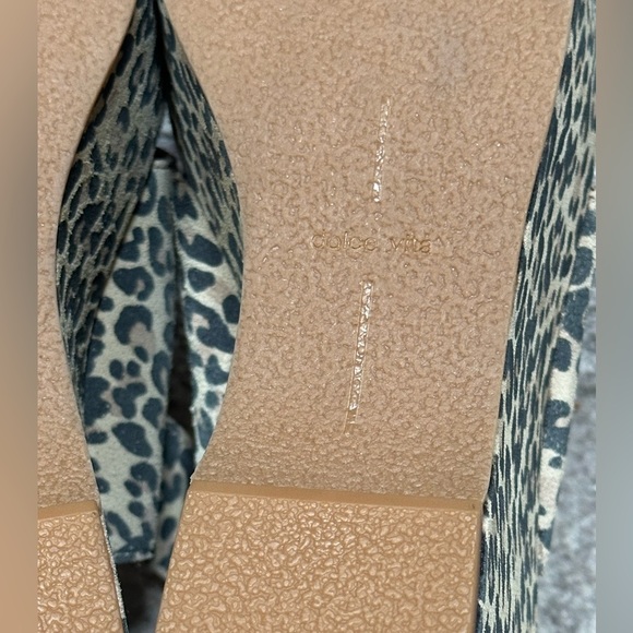 NEW Dolce Vita Leather Cheetah Lenni Open-Toe Wrap Wedge Sandals Women’s 10 - Picture 7 of 9